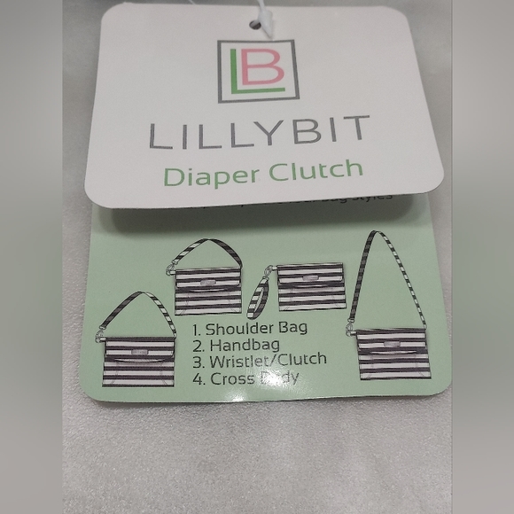 Lilly Bit Diaper Clutch. Black and white stripes - Picture 4 of 6